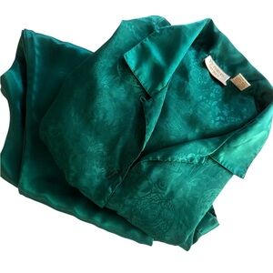 Victoria’s Secret Vintage Satin Jacquard Pajama Set – Emerald Green – Small